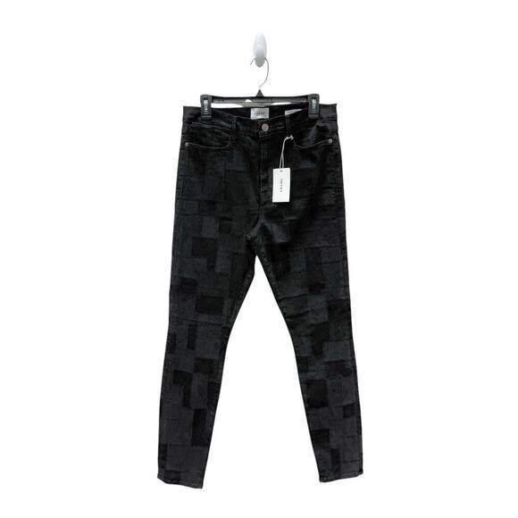 NWT Frame Le High Skinny Laser Patchwork Black Women’s Size 34 - Picture 4 of 13